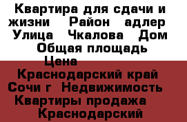 Квартира для сдачи и жизни. › Район ­ адлер › Улица ­ Чкалова › Дом ­ 13 › Общая площадь ­ 21 › Цена ­ 3 100 000 - Краснодарский край, Сочи г. Недвижимость » Квартиры продажа   . Краснодарский край